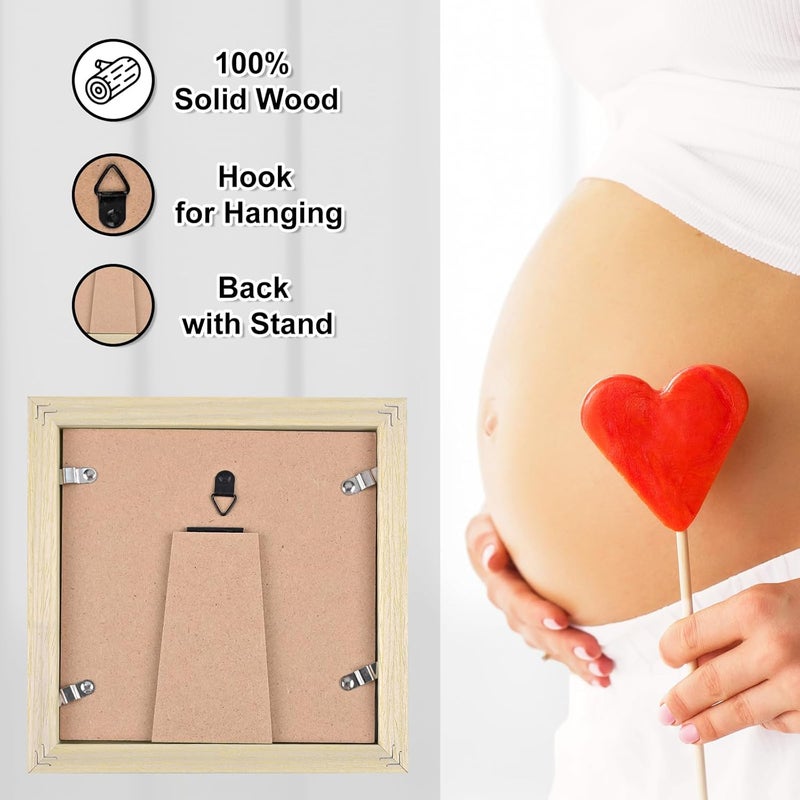 KINLINK Baby Sonogram Picture Frame, Love at First Sight Ultrasound Picture Frame, Pregnancy Gifts for Expecting Mom&Dad, Gender Reveal Party, Baby Keepsake Announcement Natural Wood - Image 3